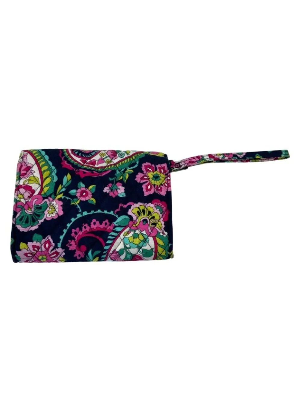 Vera Bradley Turn Lock Wristlet Wallet Retired Petal Paisley Pink Black Boho - Picture 3 of 7